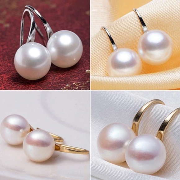 💙💎GRATEFUL💙MAKER💎💙 Jewelry - NEW!💙💎PEARL LOOK!💛GOLDEN DROP HOOK EARRINGS💎💙